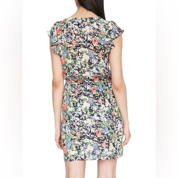 Parker Ramona Colorful Floral Faux-Wrap Mini Dress XL - Picture 2 of 16